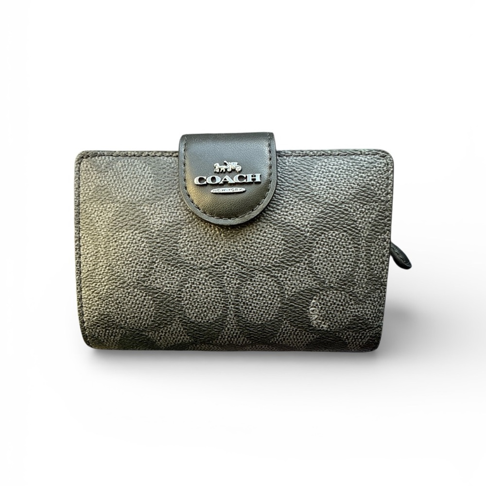 COACH *NWT* CW786 Signature Wallet Charcoal/Black - Picture 1 of 4